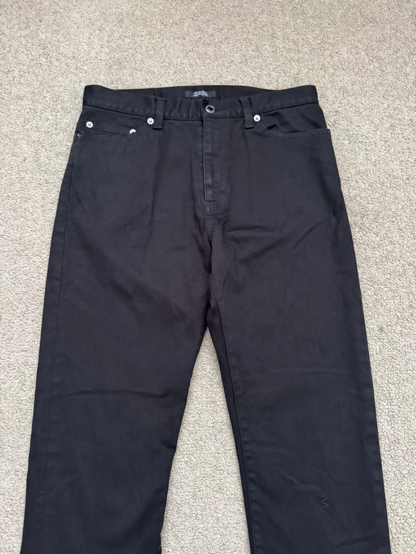 SS11 Undercover "Underman" Lightning Bolt Black Denim Jeans