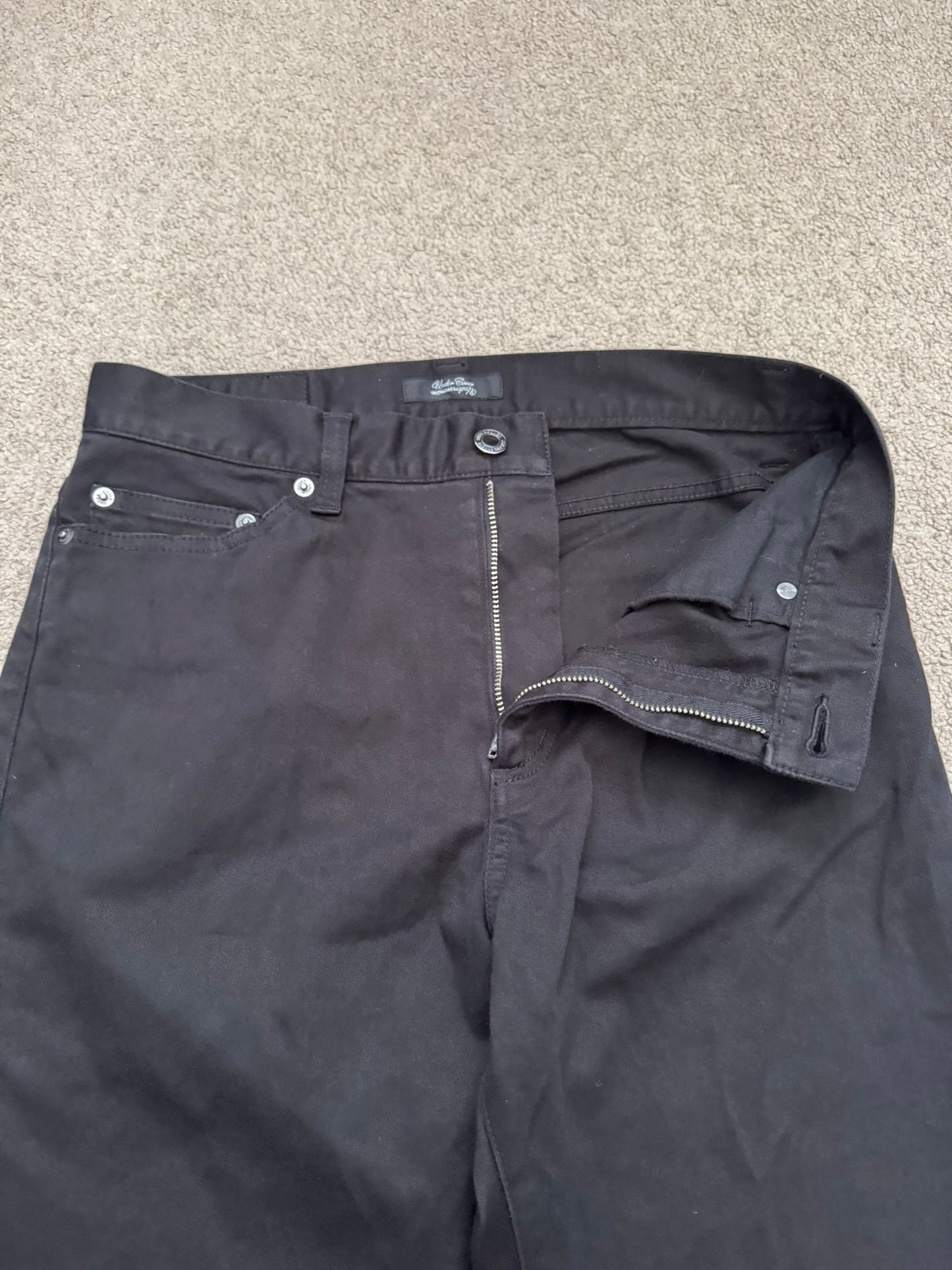 SS11 Undercover "Underman" Lightning Bolt Black Denim Jeans