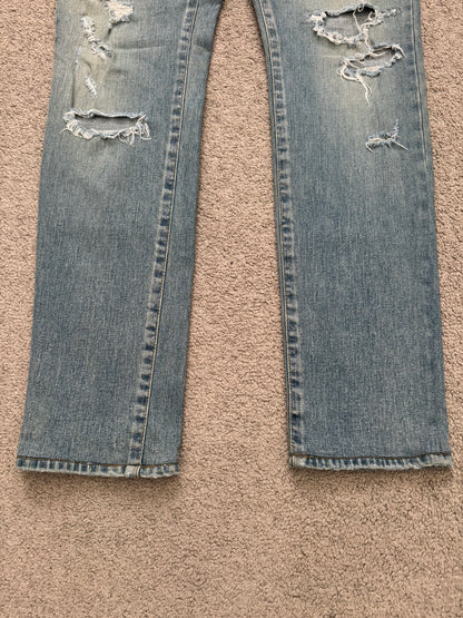FW17 Saint Laurent Paris Crash Distressed D02 Denim Jeans