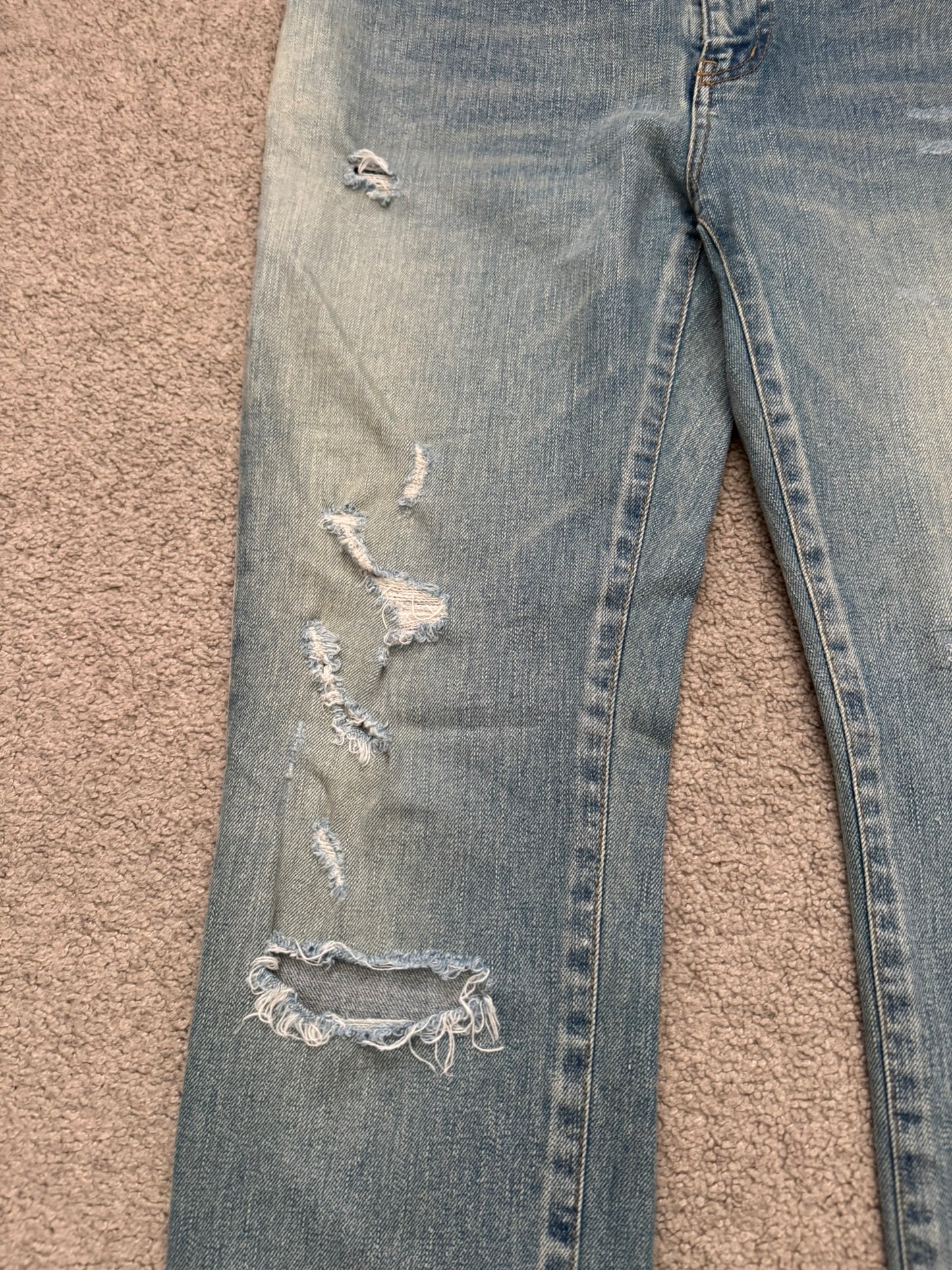 FW17 Saint Laurent Paris Crash Distressed D02 Denim Jeans