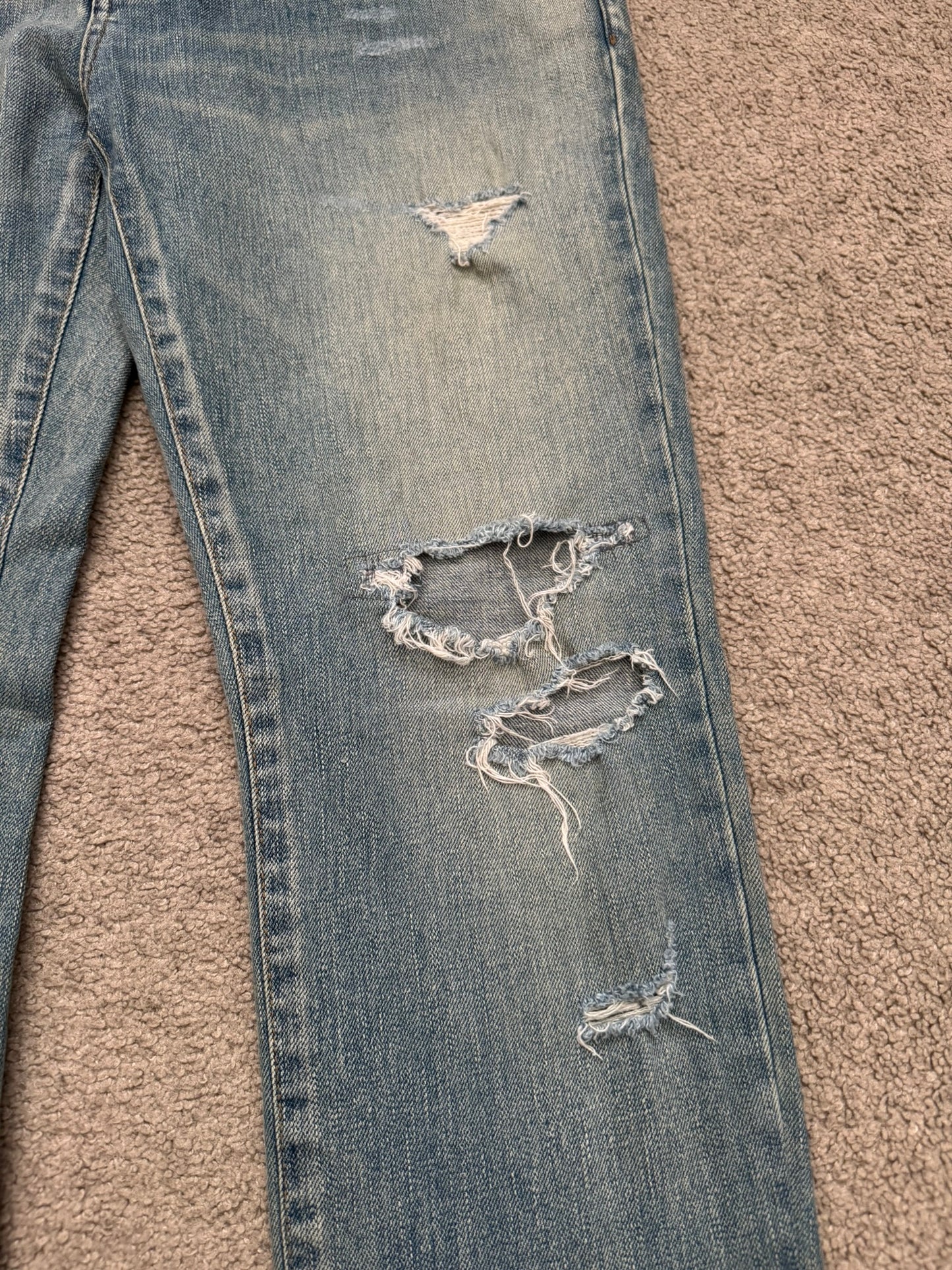 FW17 Saint Laurent Paris Crash Distressed D02 Denim Jeans