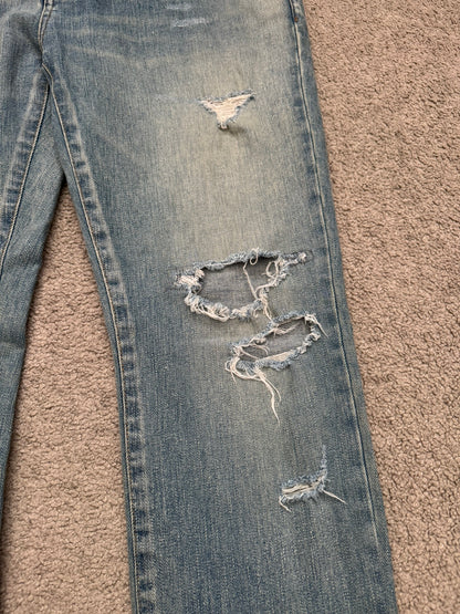 FW17 Saint Laurent Paris Crash Distressed D02 Denim Jeans