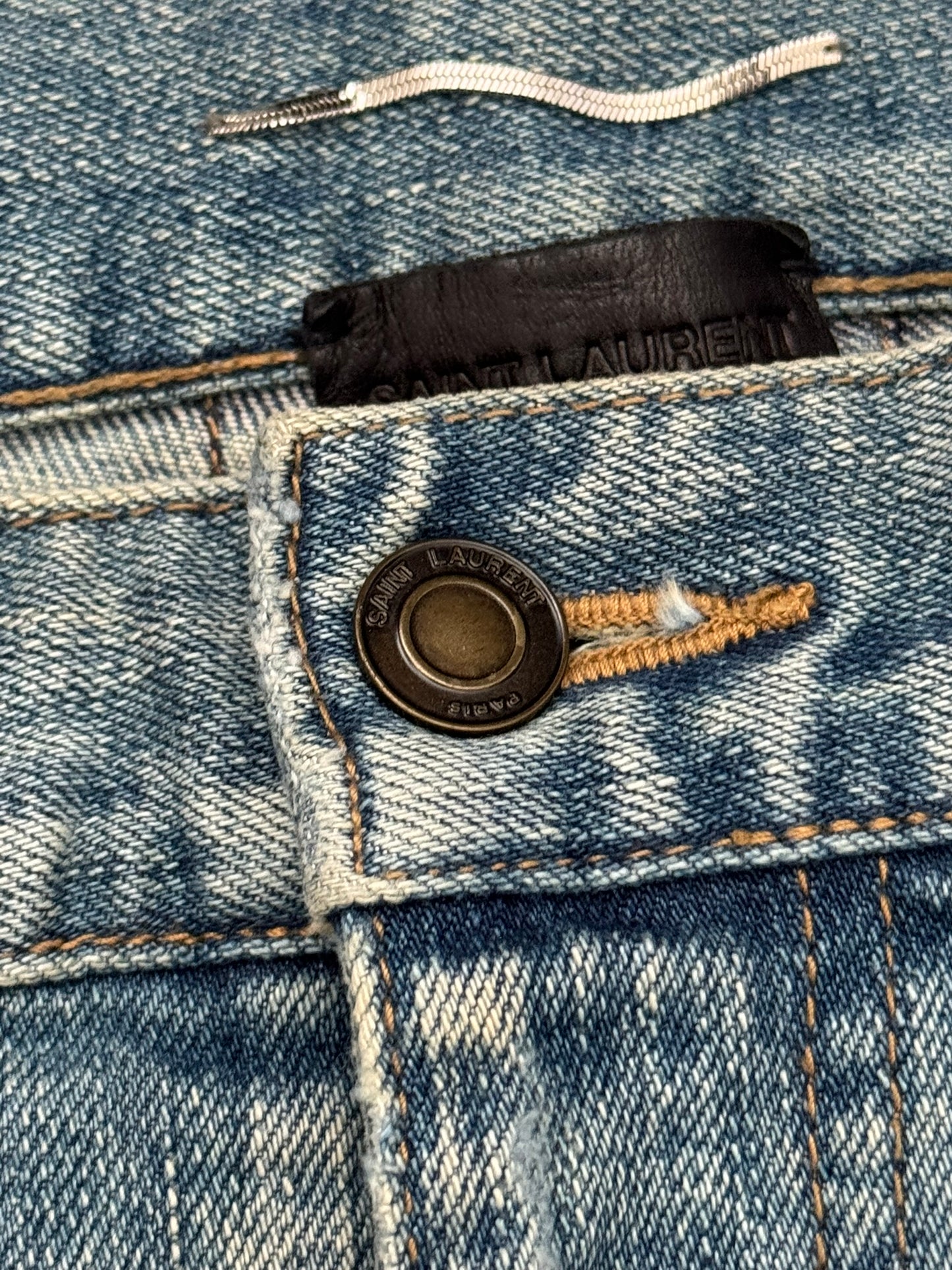 FW17 Saint Laurent Paris Crash Distressed D02 Denim Jeans