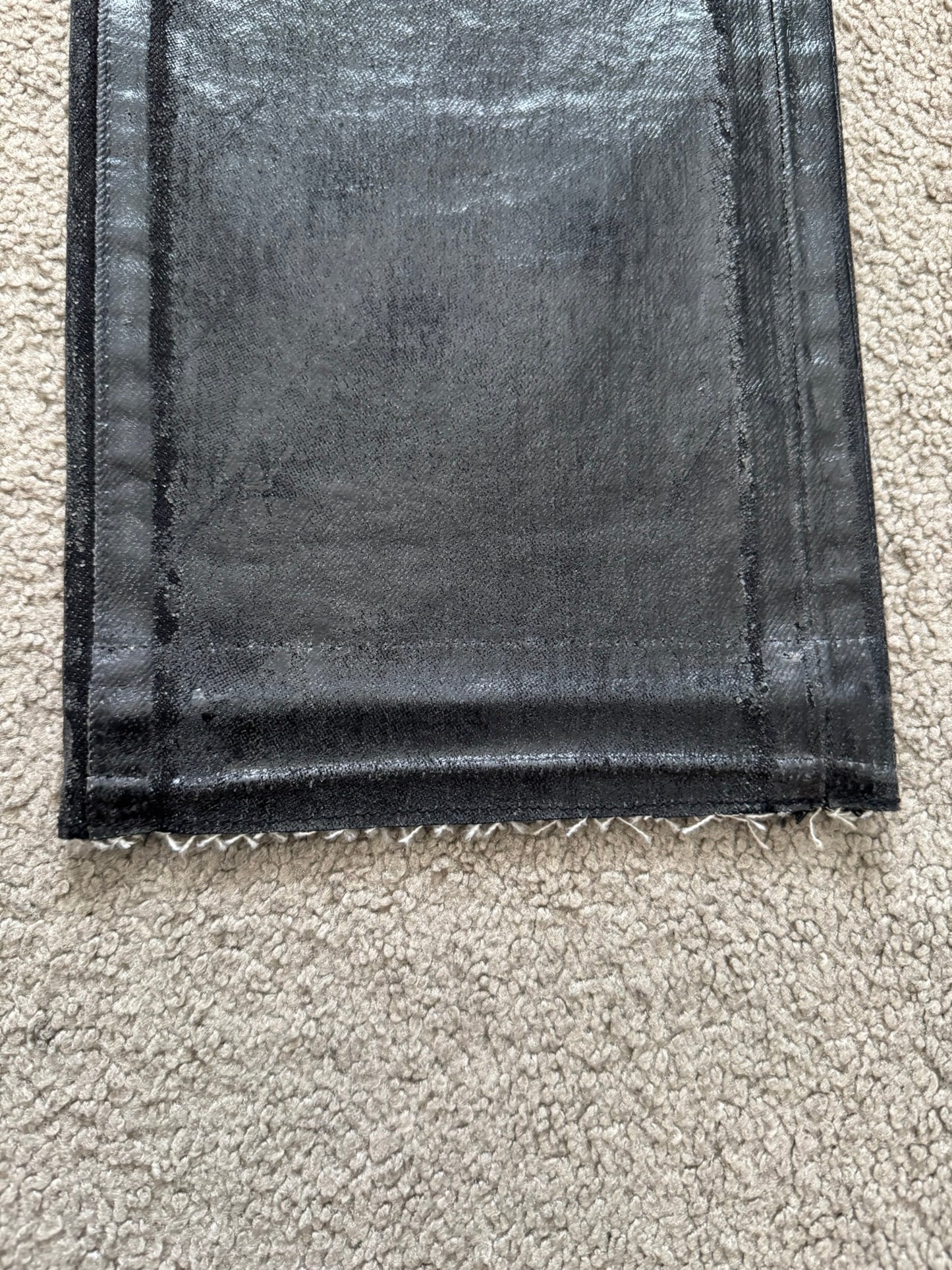 AW03 Dior Homme by Hedi Slimane “Luster” Black Waxed Clawmark Denim Jeans