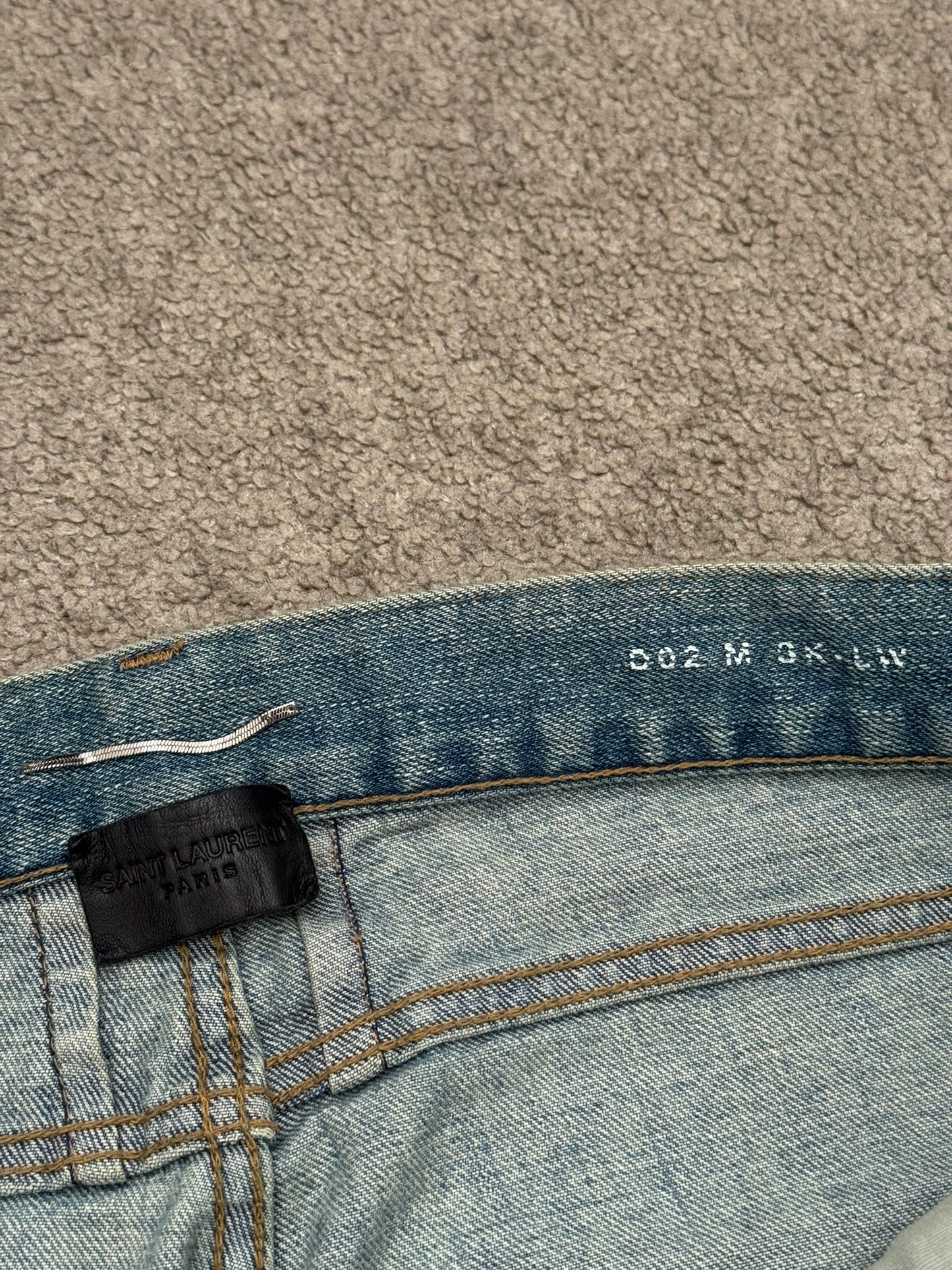 FW17 Saint Laurent Paris Crash Distressed D02 Denim Jeans