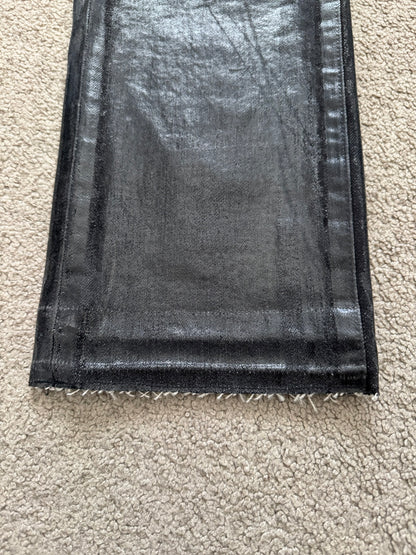 AW03 Dior Homme by Hedi Slimane “Luster” Black Waxed Clawmark Denim Jeans