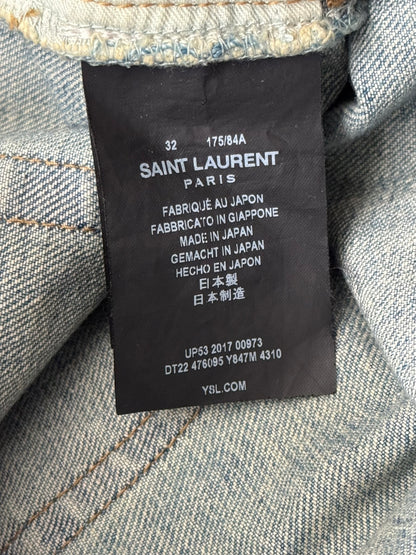 FW17 Saint Laurent Paris Crash Distressed D02 Denim Jeans