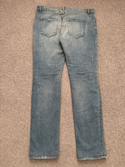 FW17 Saint Laurent Paris Crash Distressed D02 Denim Jeans