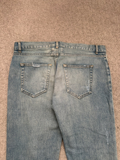 FW17 Saint Laurent Paris Crash Distressed D02 Denim Jeans