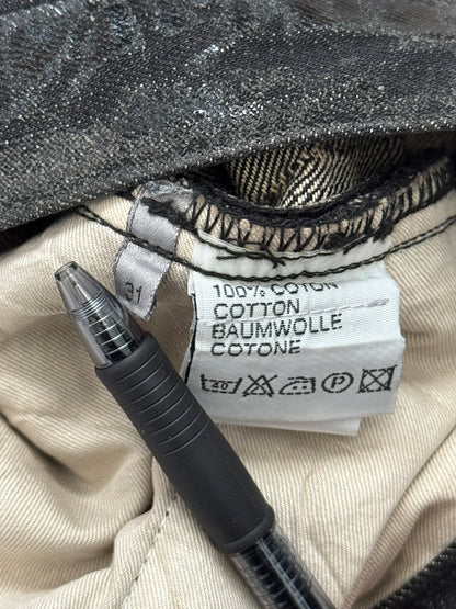 AW03 Dior Homme by Hedi Slimane “Luster” Black Waxed Clawmark Denim Jeans