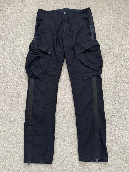 Ann Demeulemeester Wool Side Stripe Cargo Pants
