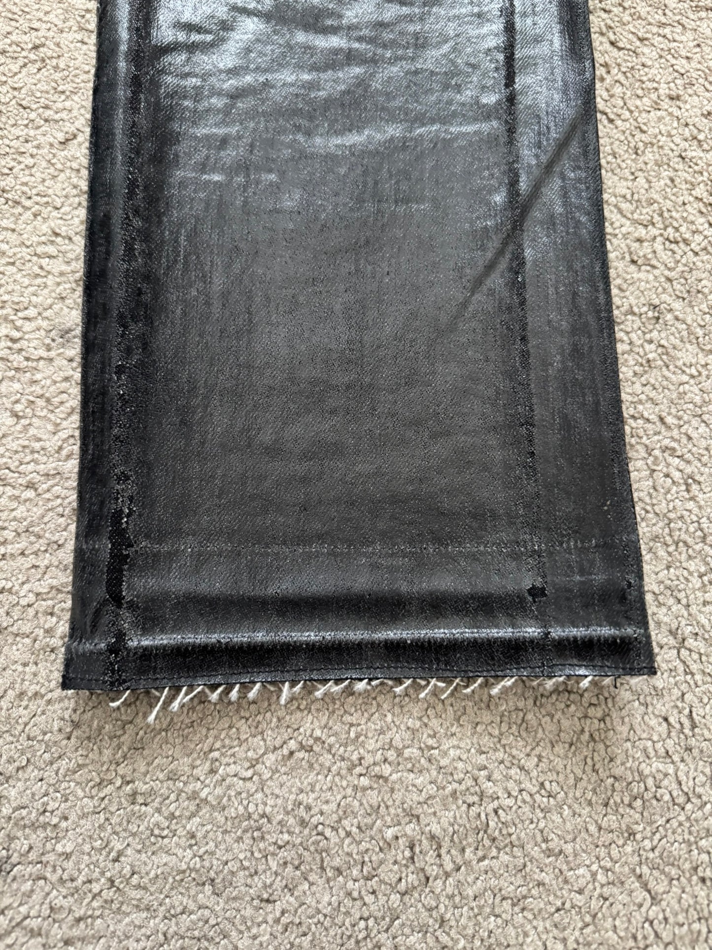 AW03 Dior Homme by Hedi Slimane “Luster” Black Waxed Clawmark Denim Jeans