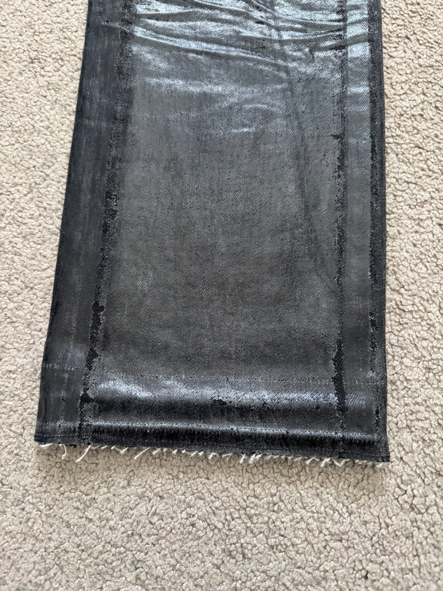 AW03 Dior Homme by Hedi Slimane “Luster” Black Waxed Clawmark Denim Jeans