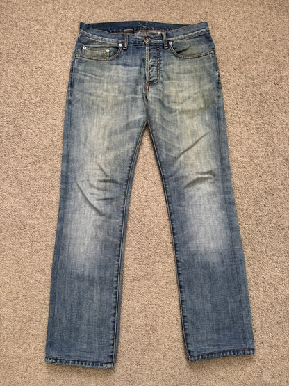 SS08 Dior Homme by Kris Van Assche Dirty Light Washed Denim Jeans
