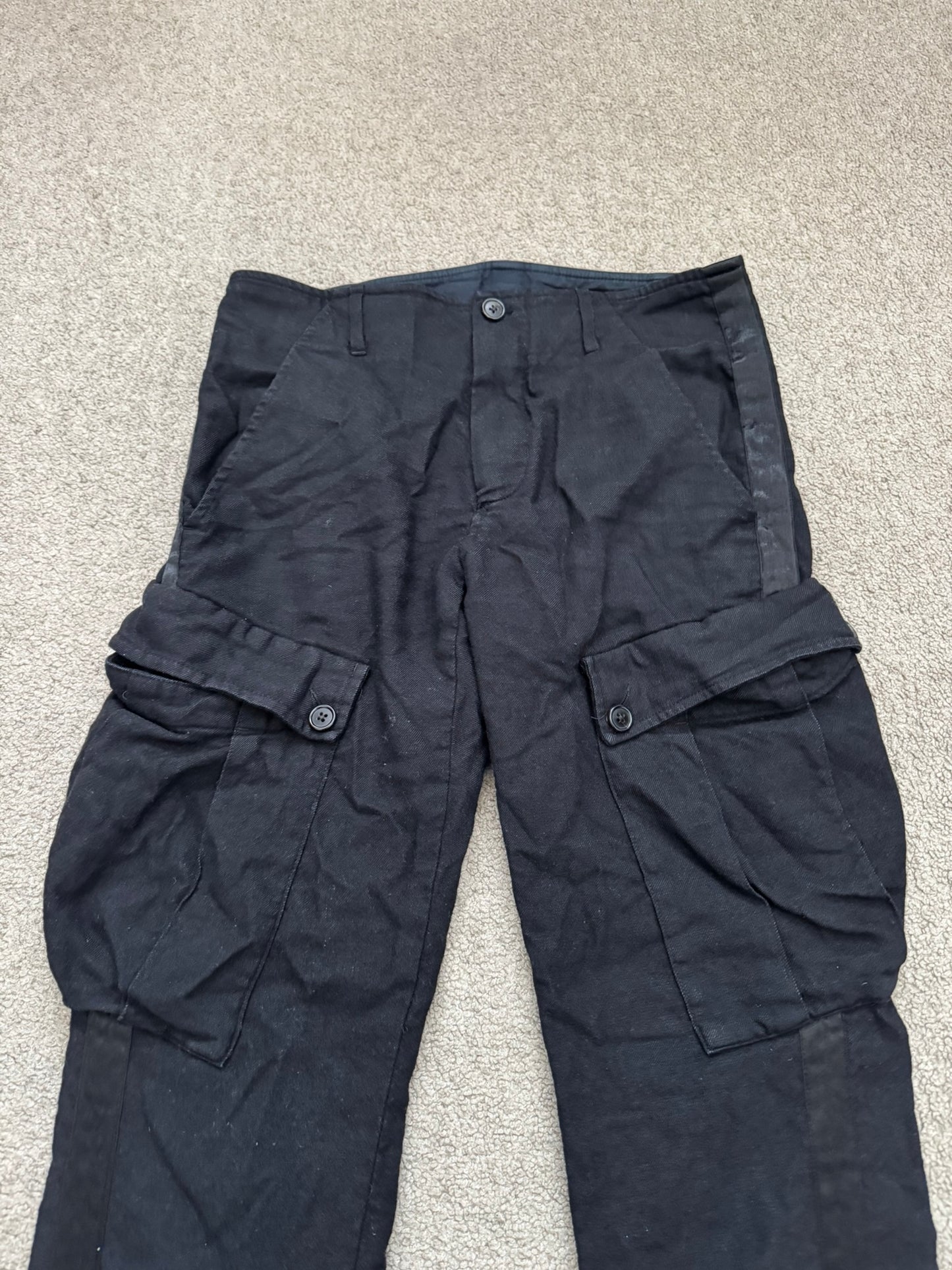 Ann Demeulemeester Wool Side Stripe Cargo Pants