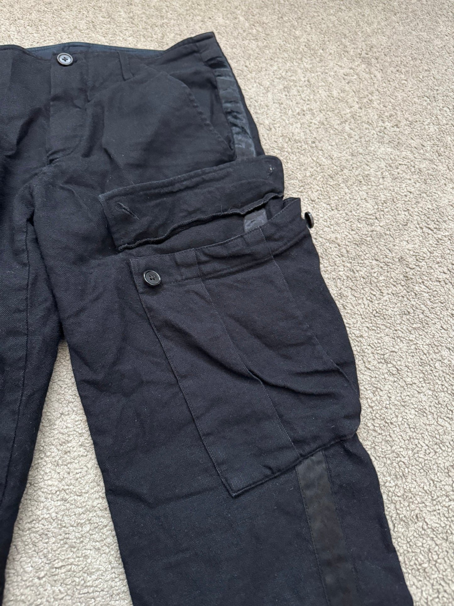 Ann Demeulemeester Wool Side Stripe Cargo Pants