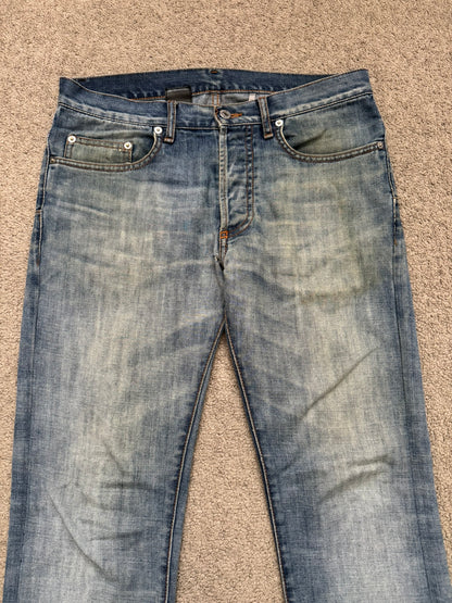SS08 Dior Homme by Kris Van Assche Dirty Light Washed Denim Jeans