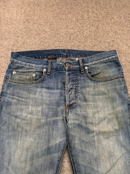 SS08 Dior Homme by Kris Van Assche Dirty Light Washed Denim Jeans