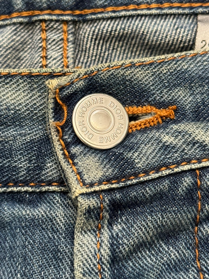 SS08 Dior Homme by Kris Van Assche Dirty Light Washed Denim Jeans