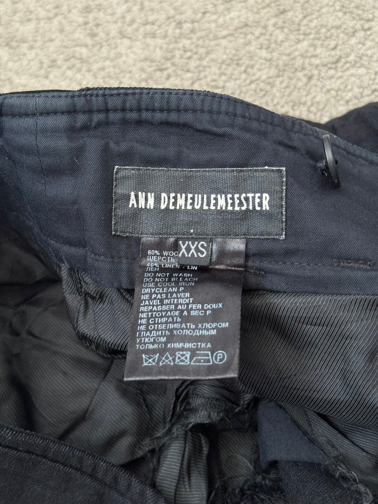 Ann Demeulemeester Wool Side Stripe Cargo Pants