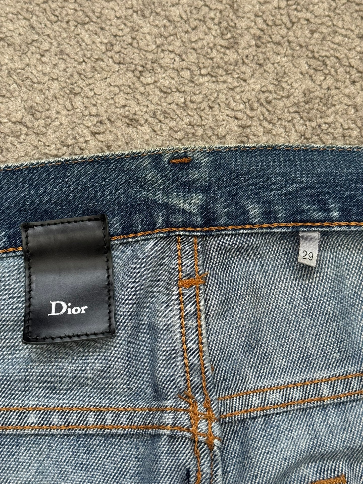 SS08 Dior Homme by Kris Van Assche Dirty Light Washed Denim Jeans