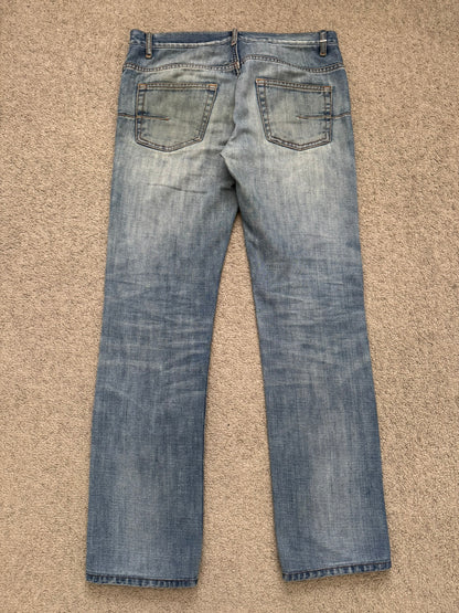 SS08 Dior Homme by Kris Van Assche Dirty Light Washed Denim Jeans