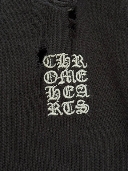 Chrome Hearts Cut & Sewn Vertical Logo Black Sweatpants