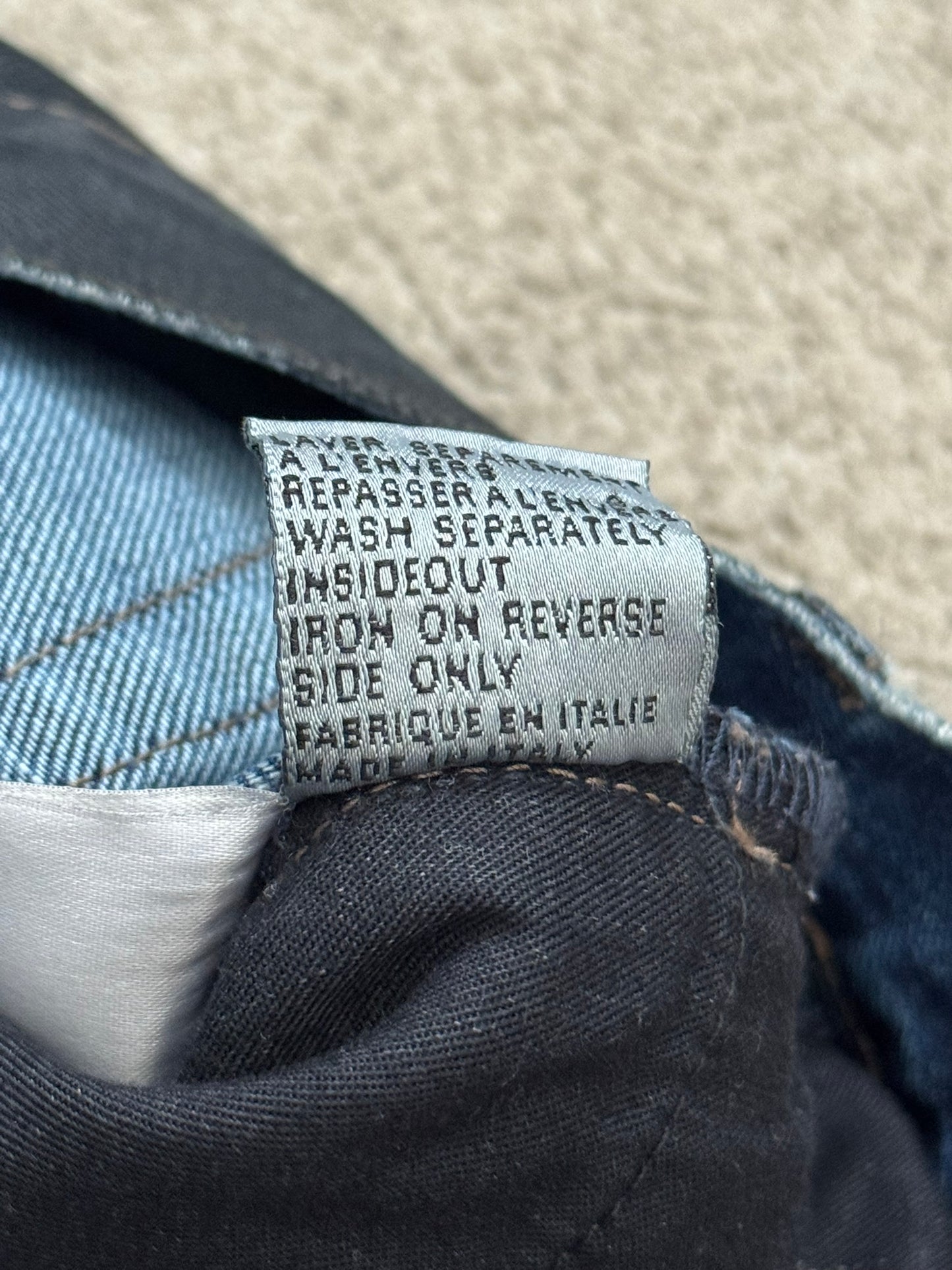 FW14 Dior Homme by Kris Van Assche Black Waxed Blue Denim Jeans