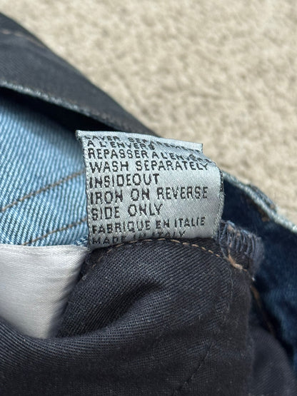 FW14 Dior Homme by Kris Van Assche Black Waxed Blue Denim Jeans
