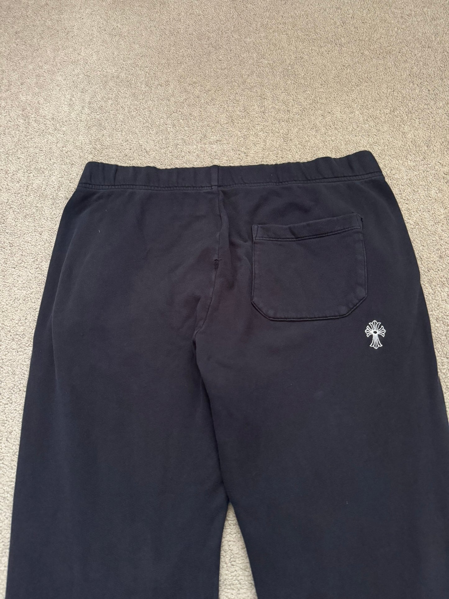 Chrome Hearts Cut & Sewn Vertical Logo Black Sweatpants