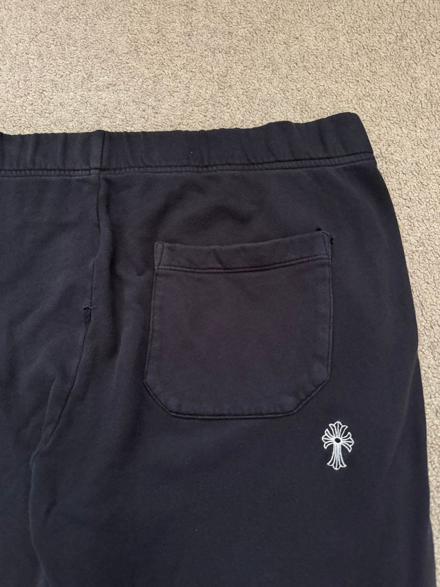 Chrome Hearts Cut & Sewn Vertical Logo Black Sweatpants