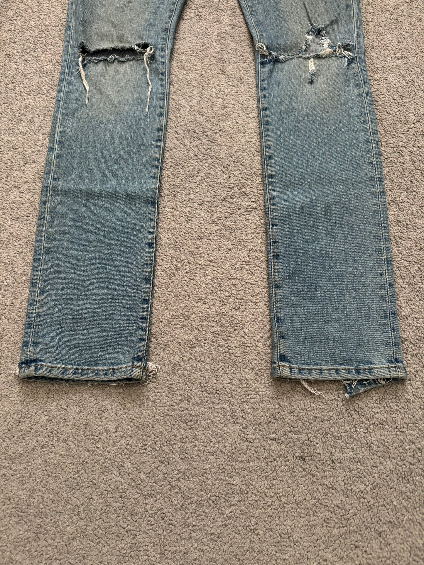 FW15 Saint Laurent by Hedi Slimane Knee Slit D02 Denim Jeans