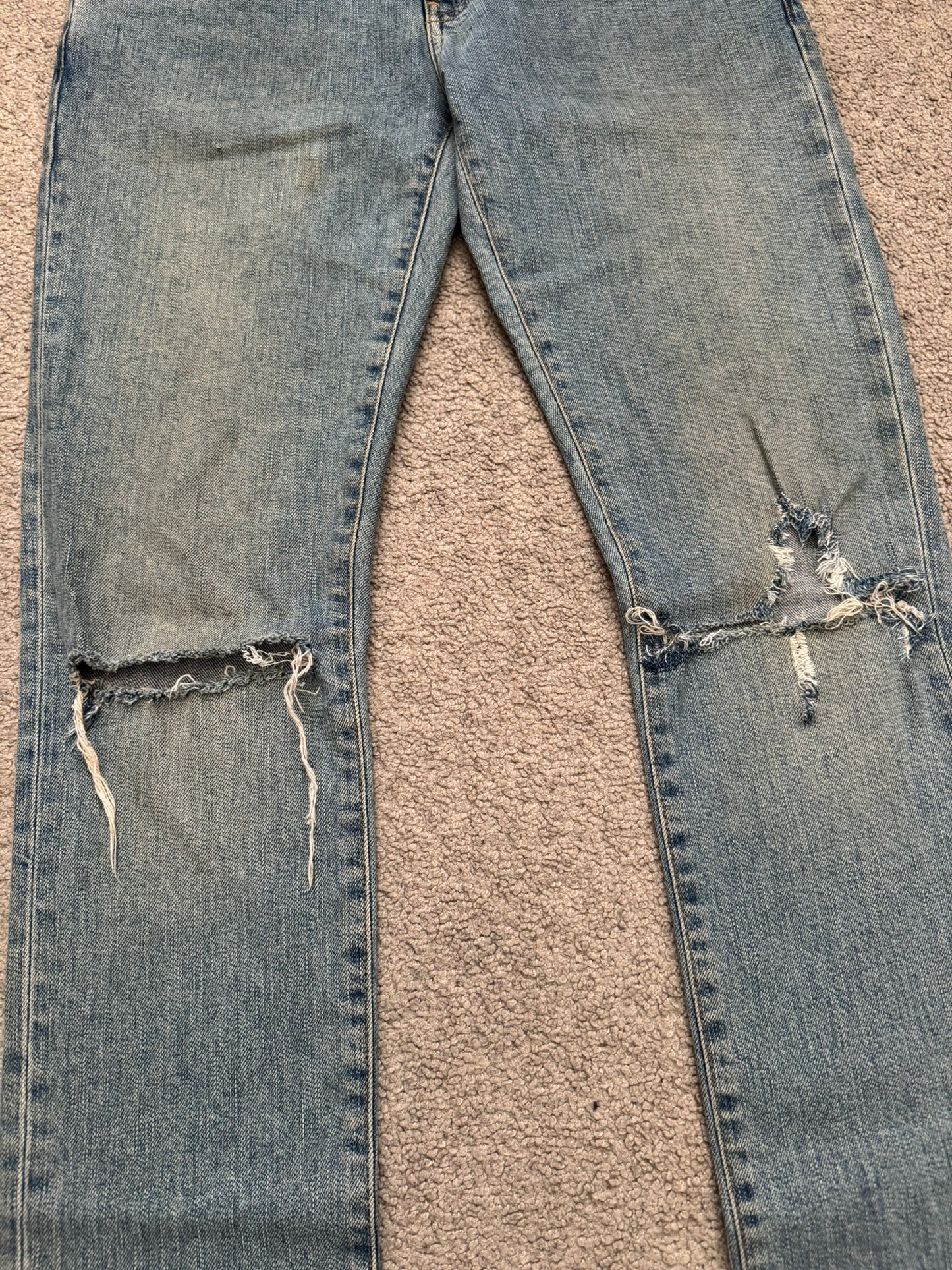 FW15 Saint Laurent by Hedi Slimane Knee Slit D02 Denim Jeans