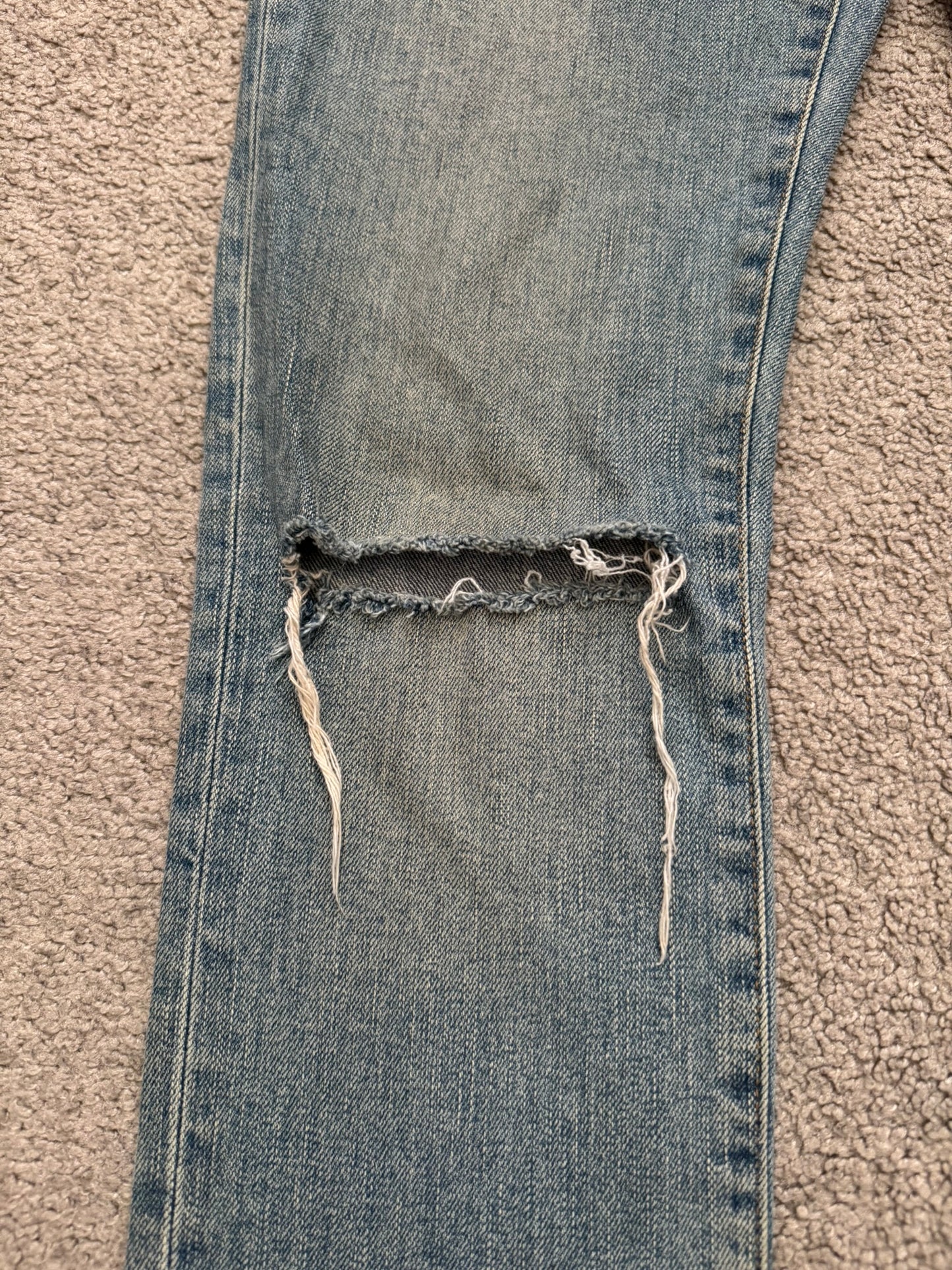 FW15 Saint Laurent by Hedi Slimane Knee Slit D02 Denim Jeans