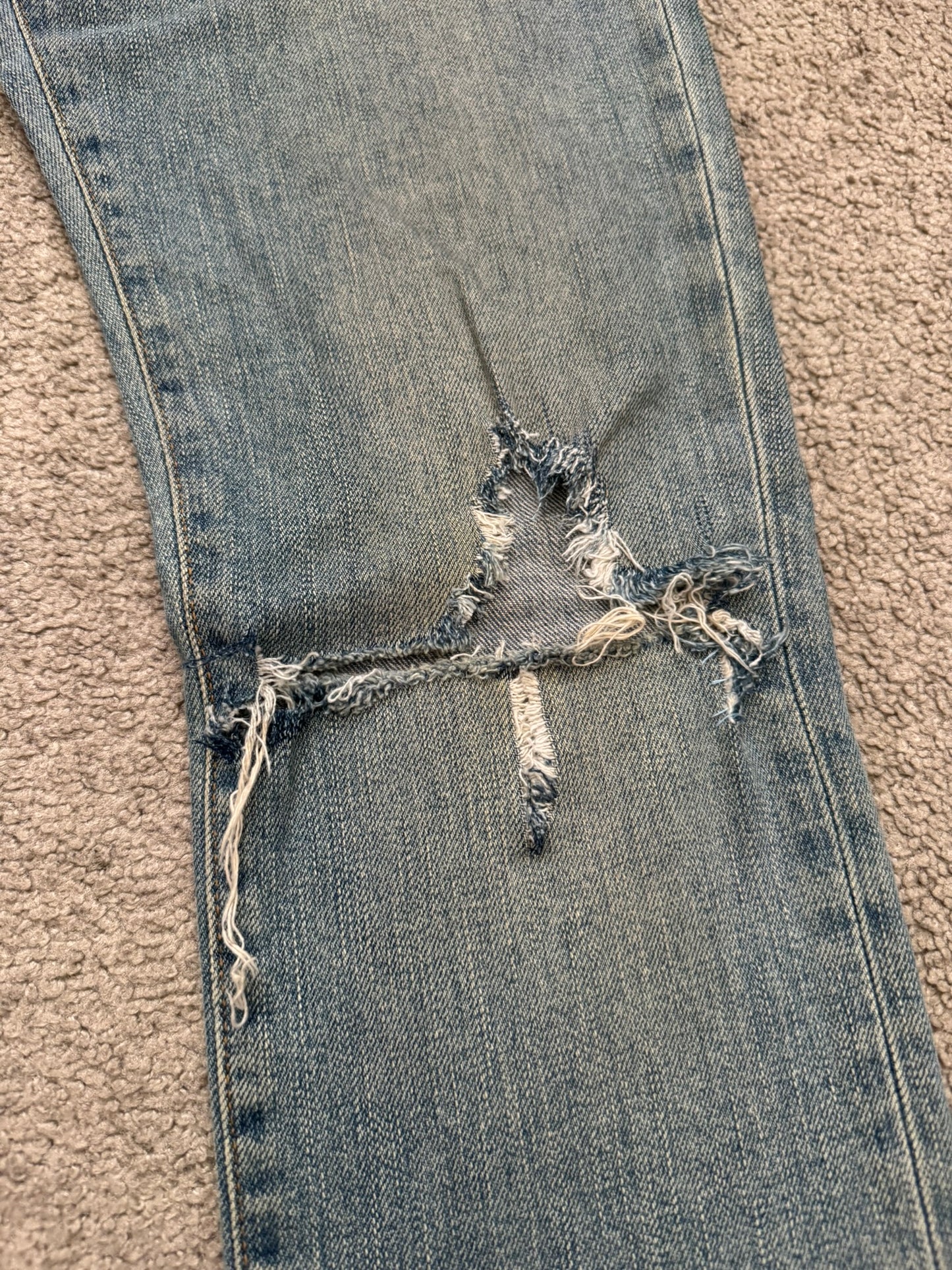 FW15 Saint Laurent by Hedi Slimane Knee Slit D02 Denim Jeans