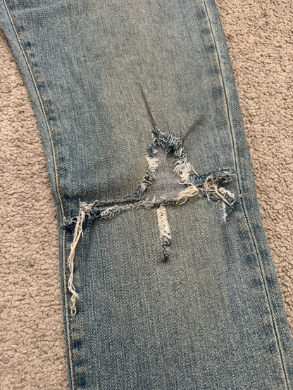 FW15 Saint Laurent by Hedi Slimane Knee Slit D02 Denim Jeans