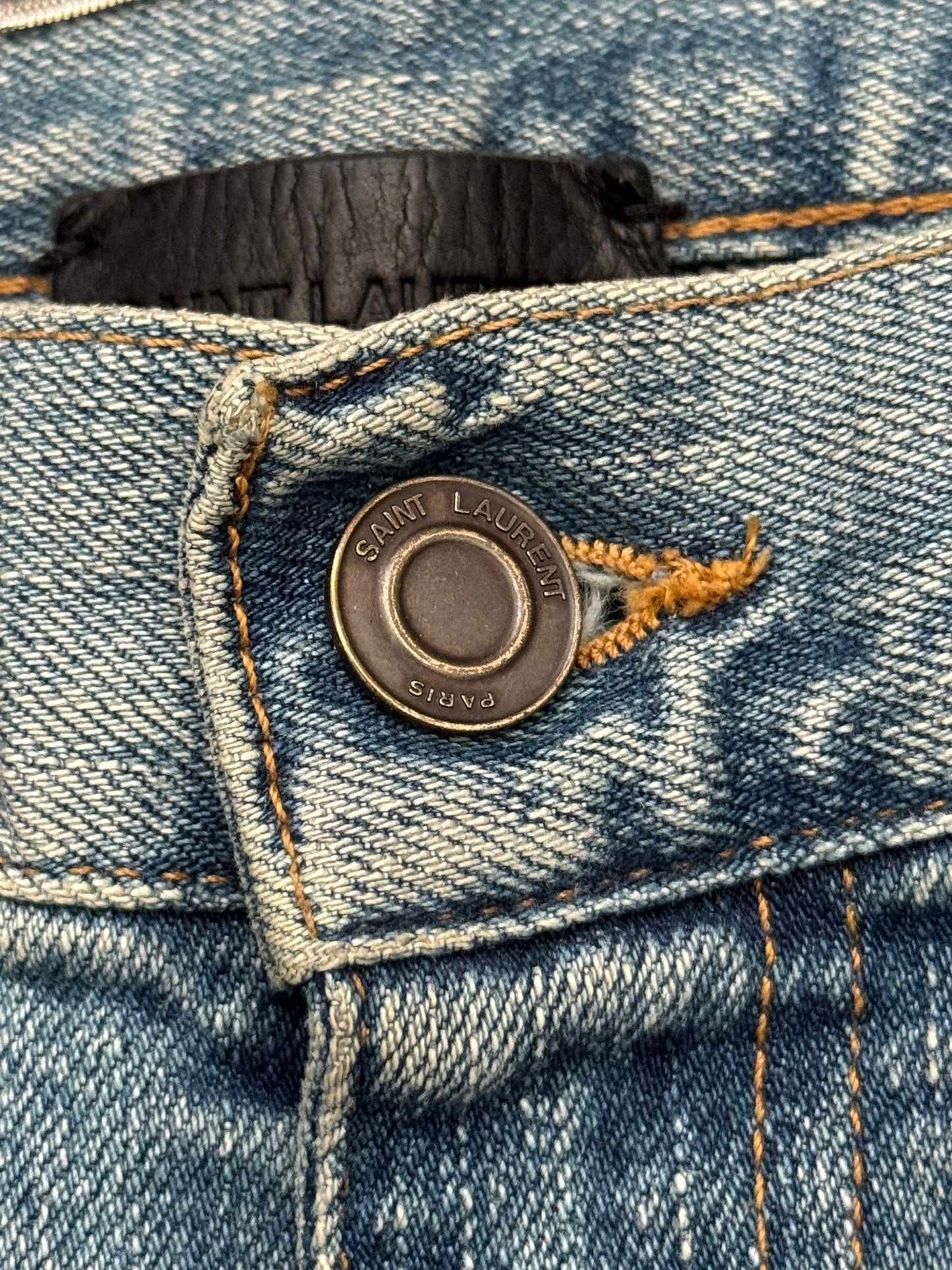 FW15 Saint Laurent by Hedi Slimane Knee Slit D02 Denim Jeans