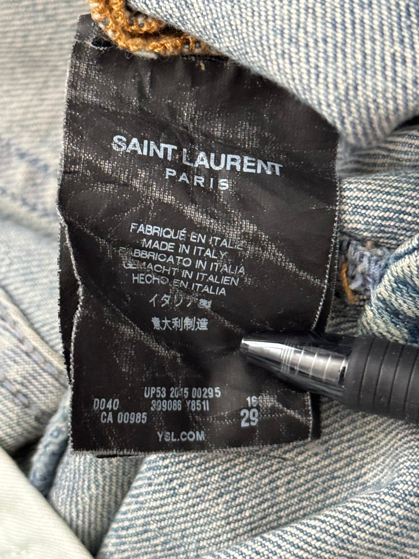 FW15 Saint Laurent by Hedi Slimane Knee Slit D02 Denim Jeans