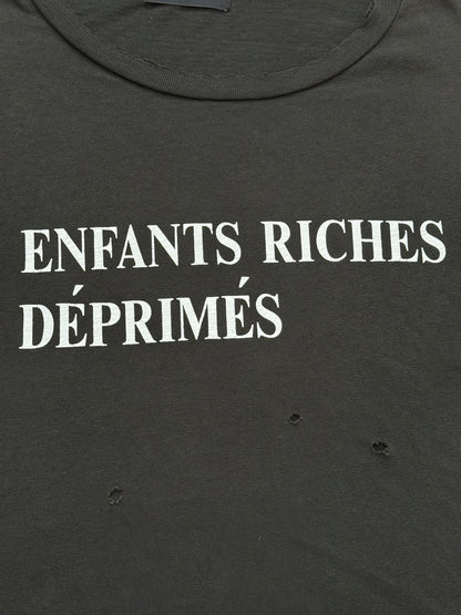 Enfants Riches Deprimes Black Distressed Logo T Shirt