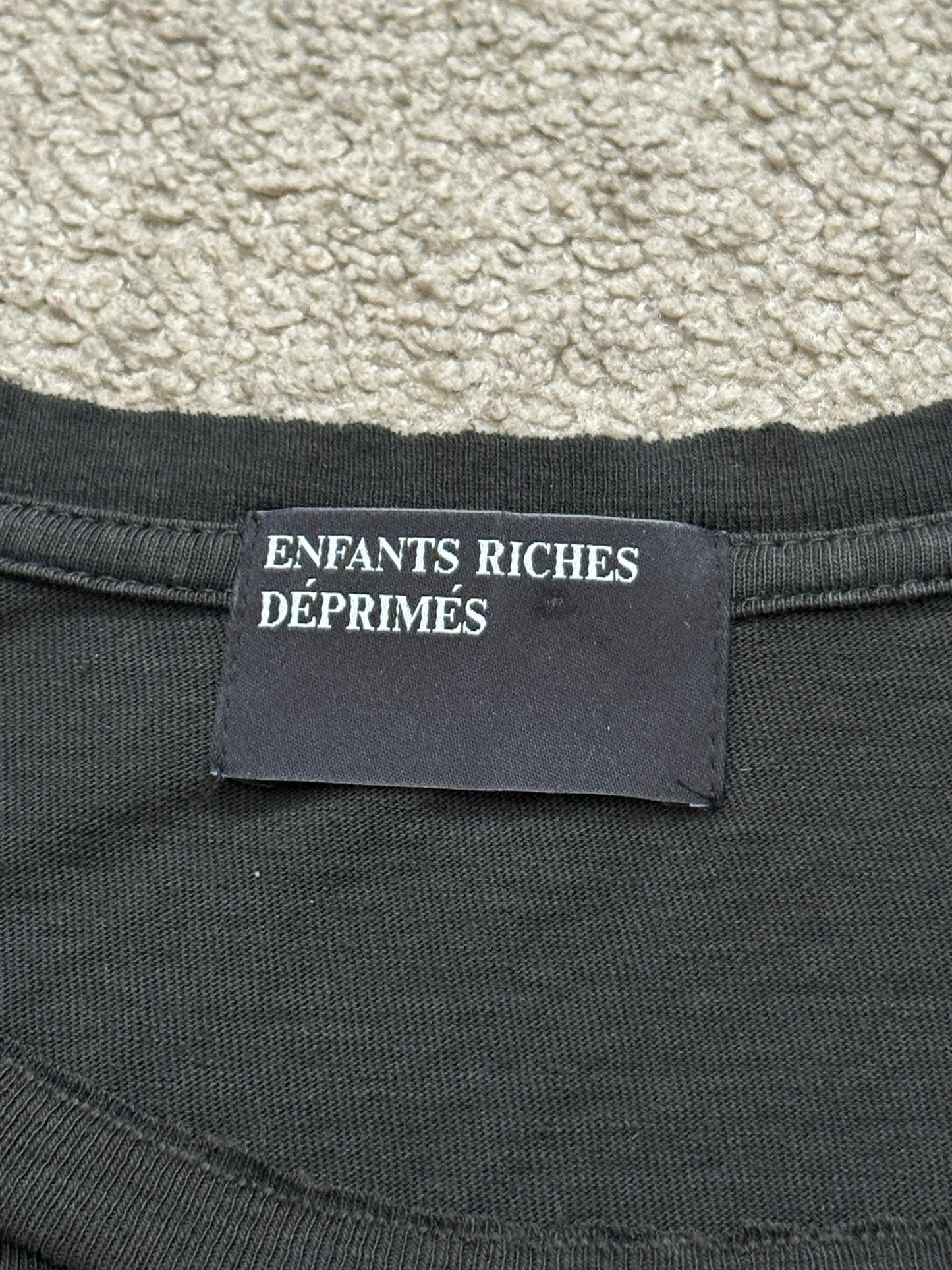 Enfants Riches Deprimes Black Distressed Logo T Shirt