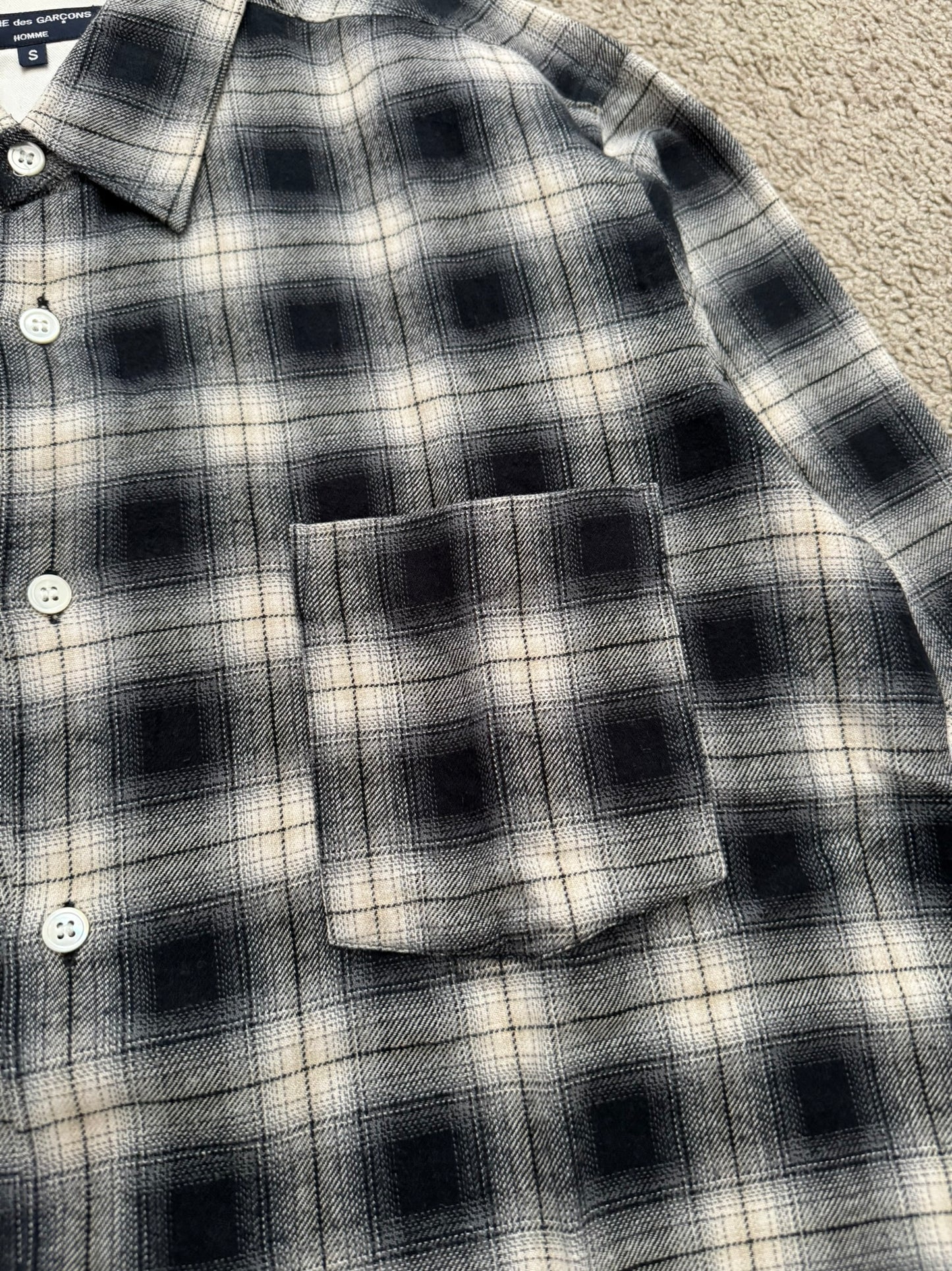 AW09 Comme Des Garcons Homme Hybrid Flannel Button Up Shirt