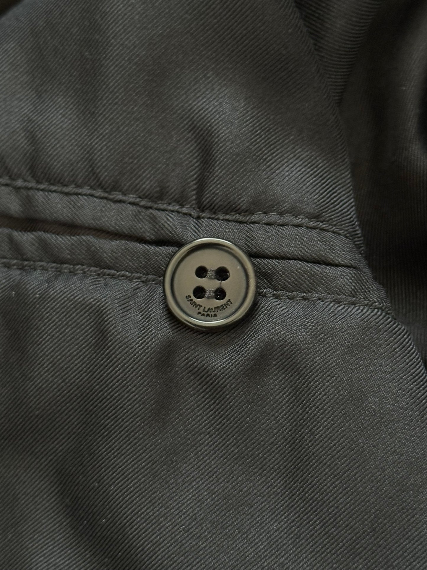 SS14 Saint Laurent by Hedi Slimane Satin Teddy Varsity Bomber Jacket