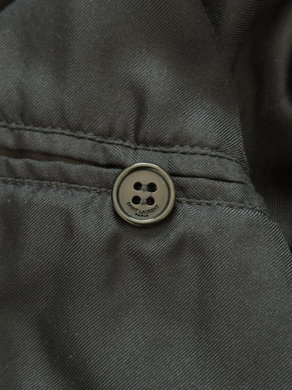 SS14 Saint Laurent by Hedi Slimane Satin Teddy Varsity Bomber Jacket