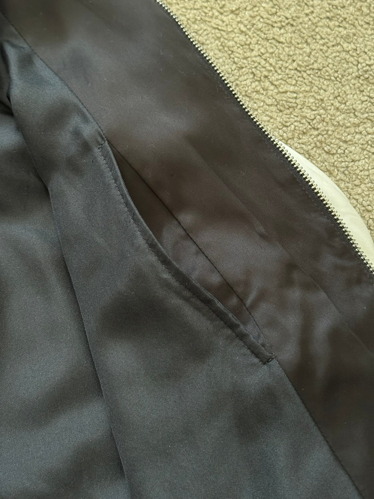 SS14 Saint Laurent by Hedi Slimane Satin Teddy Varsity Bomber Jacket