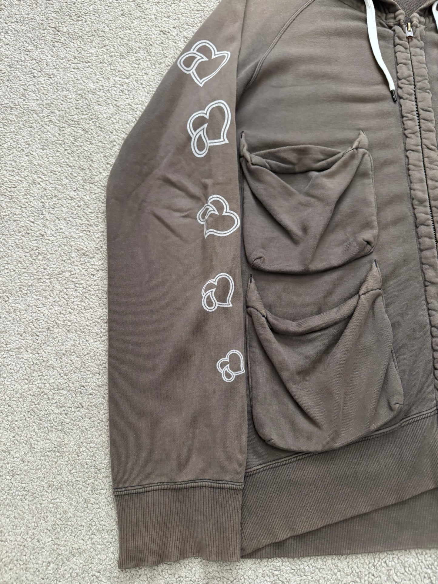 SS05 Number (N)ine "Nightcrawler" Crying Hearts Cargo Zip Up Hoodie