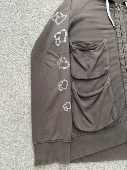 SS05 Number (N)ine "Nightcrawler" Crying Hearts Cargo Zip Up Hoodie