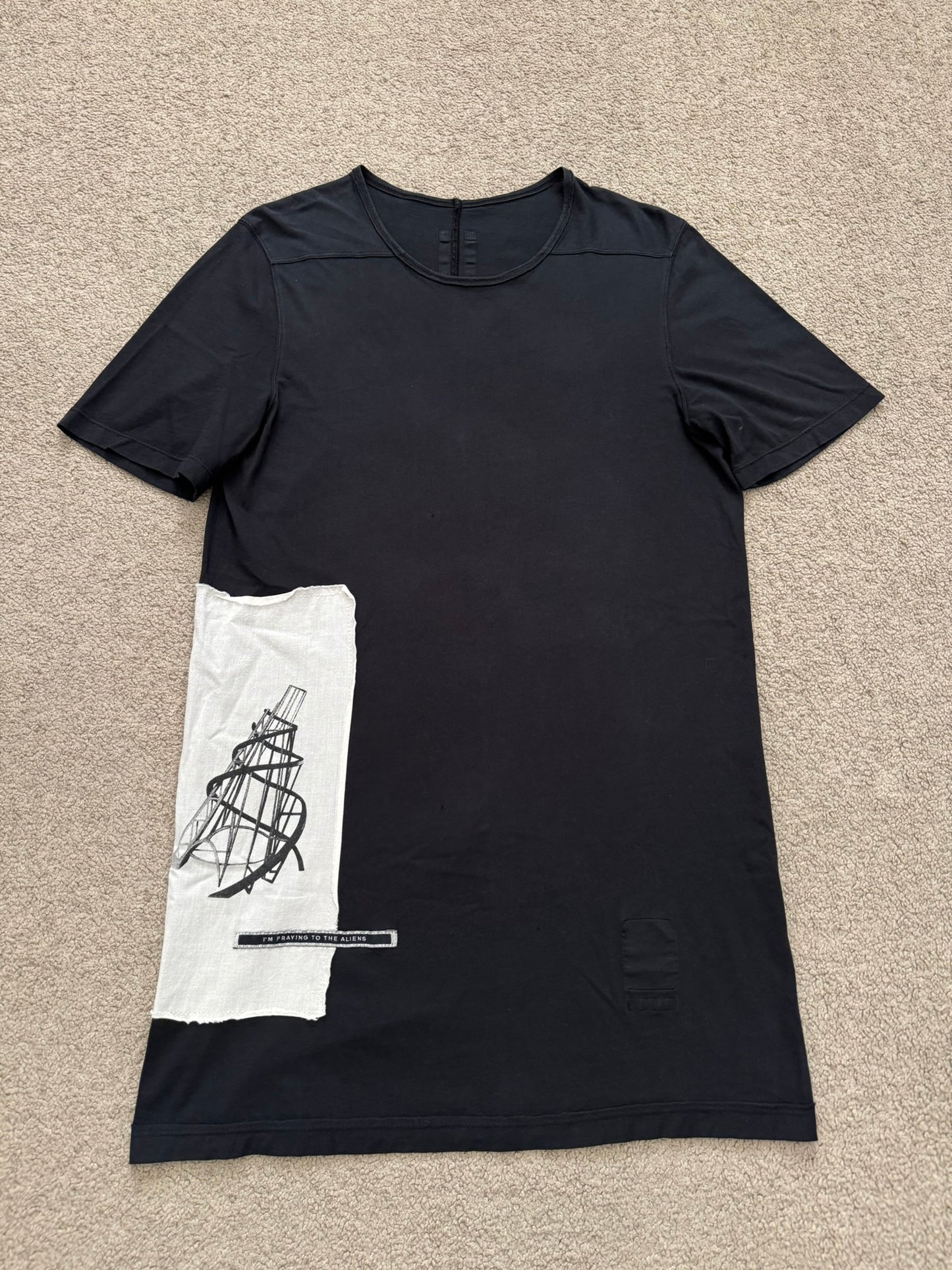SS19 Rick Owens DRKSHDW Praying to Aliens Patch T Shirt