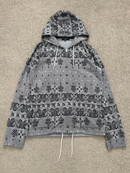 FW12 Comme Des Garcons Homme Paisley Knitted Zip Up Hoodie