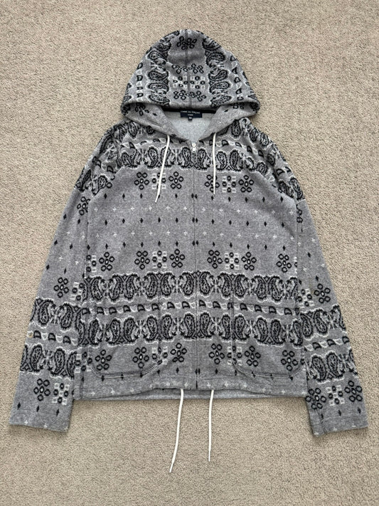 FW12 Comme Des Garcons Homme Paisley Knitted Zip Up Hoodie