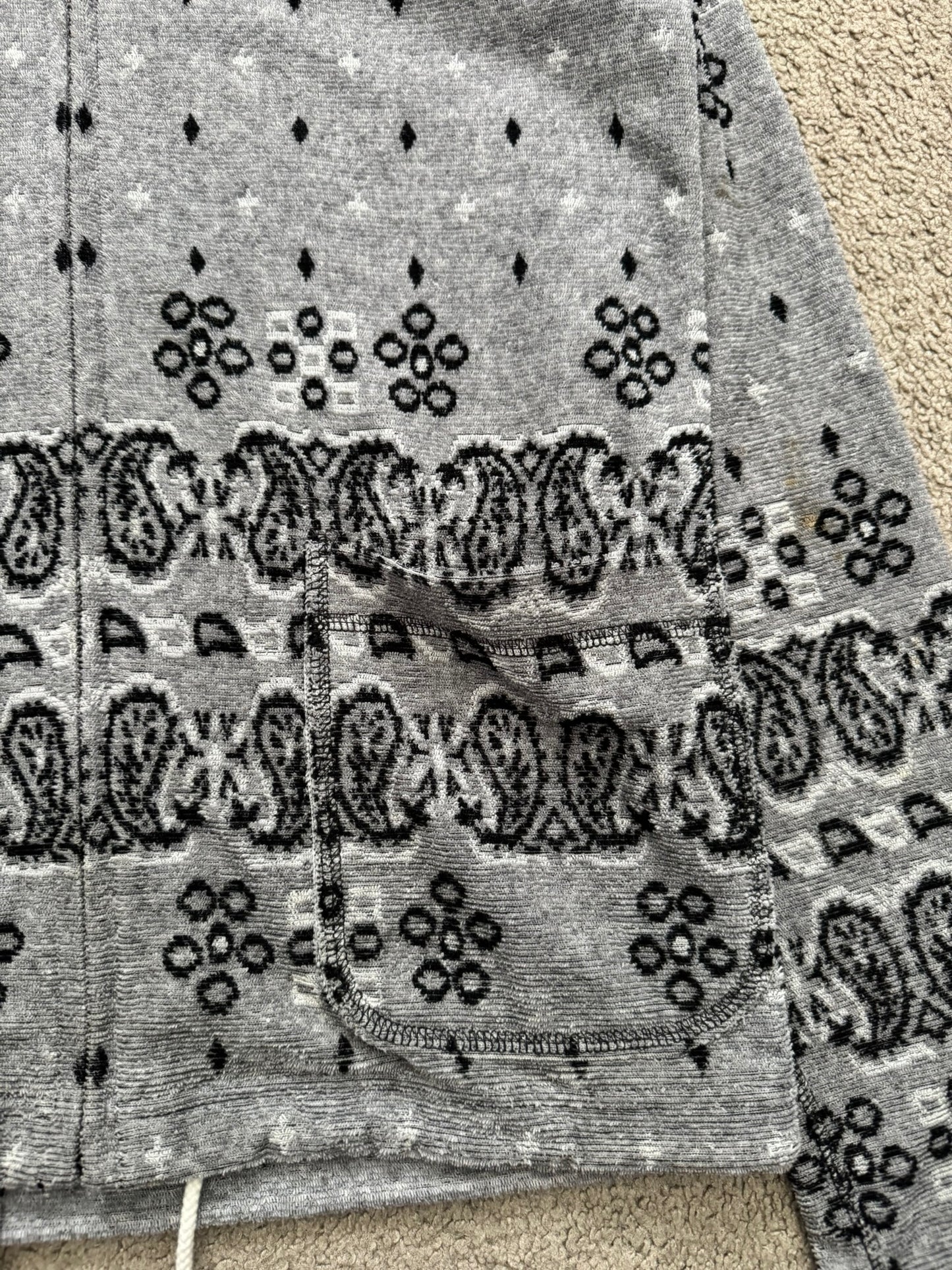 FW12 Comme Des Garcons Homme Paisley Knitted Zip Up Hoodie
